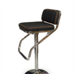3205-Modern Black and Chrome Bar Stool