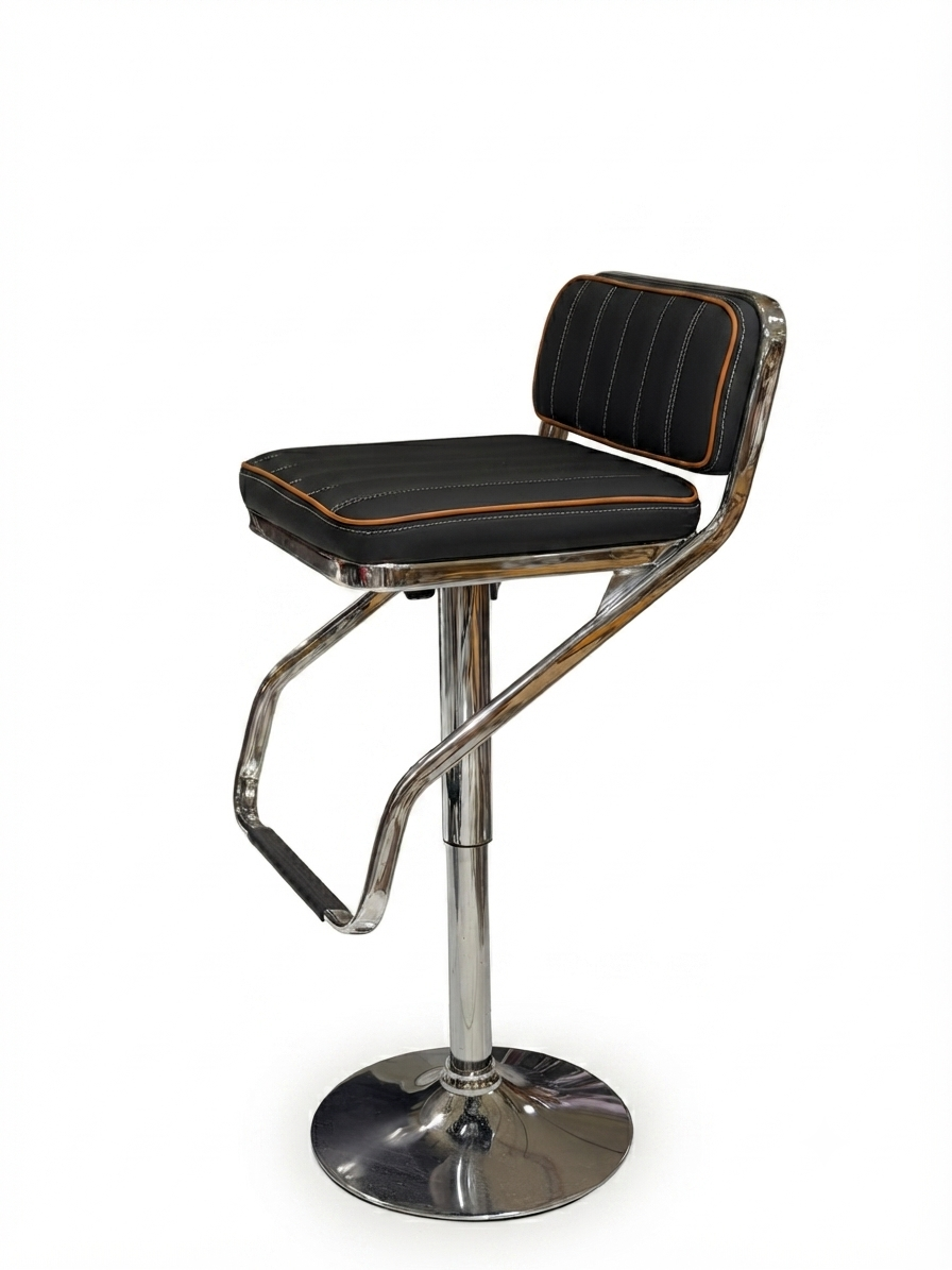 3205 3205-Modern Black and Chrome Bar Stool - Image 1