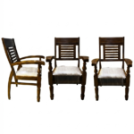 Classic Wooden Armchair with Cushioned Seat