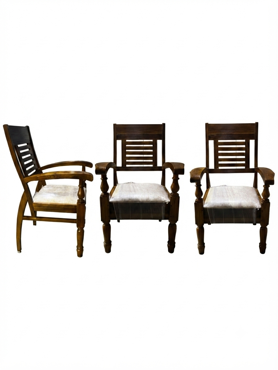 Gemini_Generated_Image_gip7tpgip7tpgip7 Classic Wooden Armchair with Cushioned Seat - Image 1