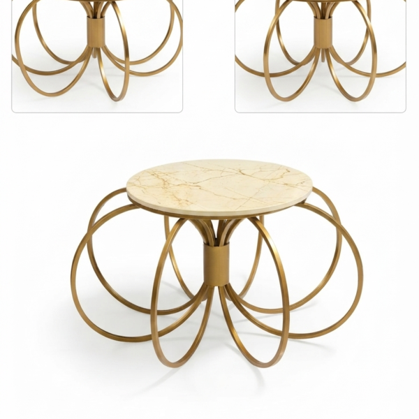 Contemporary Marble-Top Coffee Table