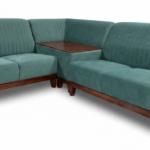 Modern Green Sectional Sofa with Corner Table
