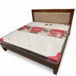 Wooden bed frame with Tufted headboard